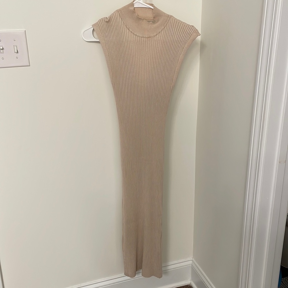 Tan midi dress